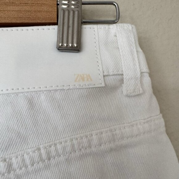 Zara High Rise Straight Denim Pants Jeans White Size 10 7223/022/260/42 - Picture 6 of 6